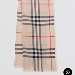 Lightweight Check Wool and Silk Scarf